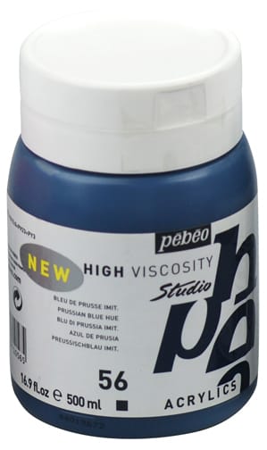 Pebeo Studio Acrylic HV 500ML - Prusssian Blue Hue 171056 prussian blue hue Pebeo Studio Acrylic HV 500ML - Prusssian Blue Hue