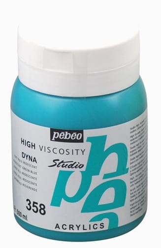 Pebeo Studio Acrylic HV 500ML - Iridescent Green Blue