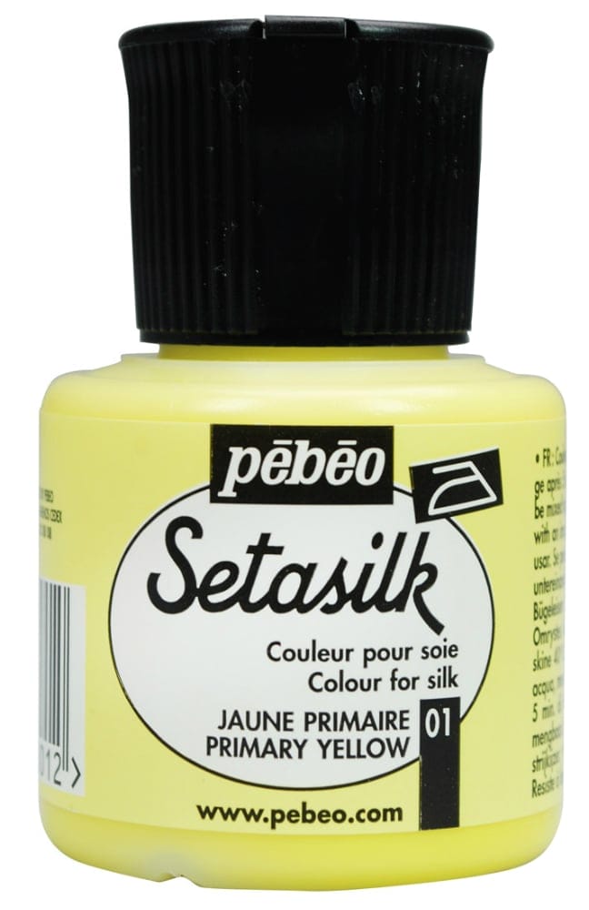 Pebeo Setasilk 45ml - Primary Yellow 181001 pebeo setasilk 45ml primary yellow Pebeo Setasilk 45ml - Primary Yellow