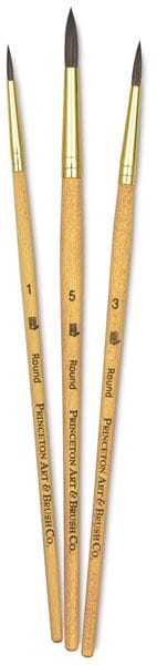 Princeton Real Value Natural - Camel Short Handle Brush Set (Set of 3 Brushes) - 1 9100 9100