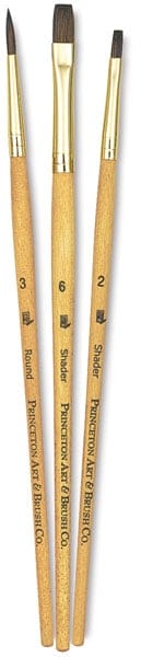 Princeton Real Value Natural - Camel Short Handle Brush Set (Set of 3 Brushes) - 2 9101 9101