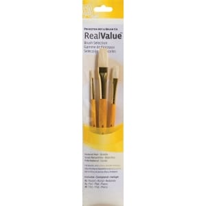 Princeton Real Value Natural - Bristle Short Handle Brush Set (Set of 3 Brushes) - 1