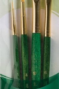 Princeton Real Value Synthetic - Golden Taklon Short Handle Brush Set (Set of 4 Brushes) - 3