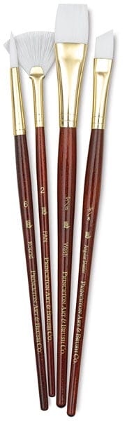 Princeton Real Value Synthetic - White Taklon Short Handle Brush Set (Set of 4 Brushes) - 2 9120 9120