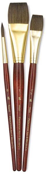 Princeton Real Value Natural - Camel Short Handle Brush Set (Set of 3 Brushes) - 3 9122 9122