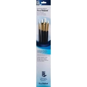 Princeton Real Value Synthetic - White Taklon Long Handle Brush Set (Set of 4 Brushes) - 1