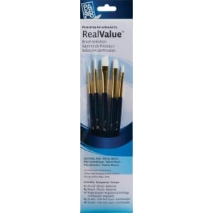 Princeton Real Value Synthetic - White Taklon Short Handle Brush Set (Set of 5 Brushes) - 1