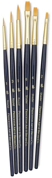 Princeton Real Value Synthetic - Golden Taklon Short Handle Brush Set (Set of 6 Brushes) - 3 9137 9137