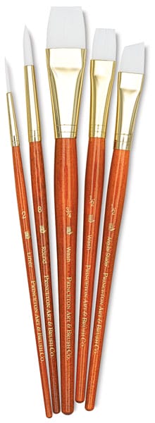 Princeton Real Value Synthetic - White Taklon Short Handle Brush Set (Set of 5 Brushes) - 3 9151 9151