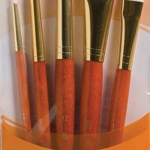 Princeton Real Value Synthetic - White Taklon Short Handle Brush Set (Set of 5 Brushes) - 4