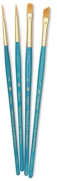 Princeton Real Value Synthetic - Golden Taklon Short Handle Brush Set (Set of 4 Brushes) - 7 9173 9173