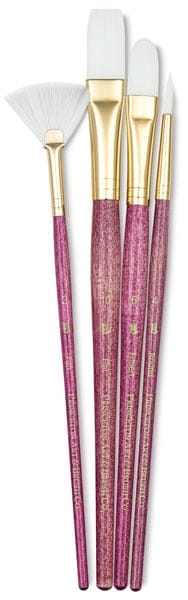 Princeton Real Value Synthetic - White Taklon Short Handle Brush Set (Set of 4 Brushes) - 4 9182 9182