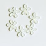 Large Plastic Flower Buttons - White