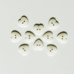 Large Plastic Heart shaped Buttons - White