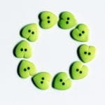 Large Plastic Heart shaped Buttons - Green