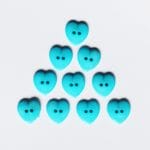 Large Plastic Heart shaped Buttons - Turquoise