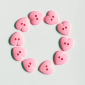 Large Plastic Heart shaped Buttons - Light Pink
