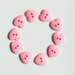 Large Plastic Heart shaped Buttons - Light Pink
