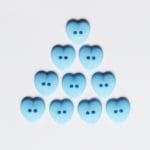 Large Plastic Heart shaped Buttons - Light Blue