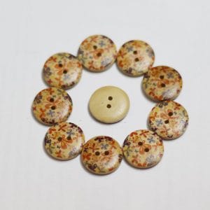 Wooden Circle Shape Button Pattern 4 - Big