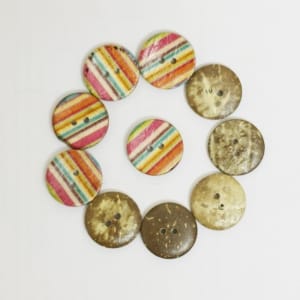Wooden Circle Shape Button Pattern 5 - Big