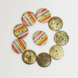 Wooden Circle Shape Button Pattern 5 - Big