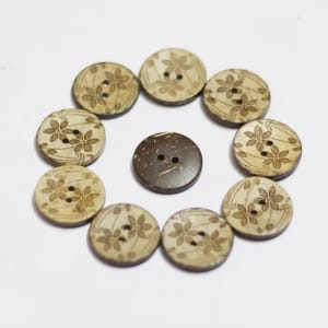 Wooden Circle Shape Button Pattern 6 - Big