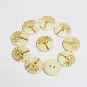 Wooden Circle Shape Button Pattern 7 - Big