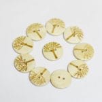 Wooden Circle Shape Button Pattern 7 - Big