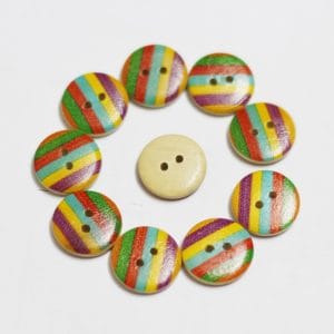 Wooden Circle Shape Button Pattern 8 - Big