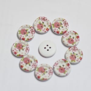 Wooden Circle Shape Button Pattern 5 - Small