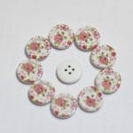 Wooden Circle Shape Button Pattern 5 - Small