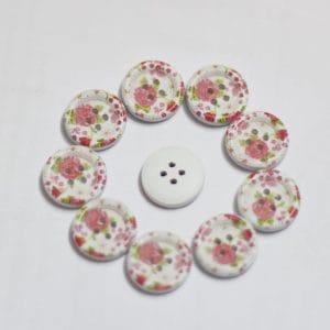 Wooden Circle Shape Button Pattern 5 - Small