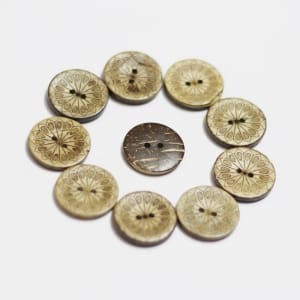 Wooden Circle Shape Button Pattern 12 - Big