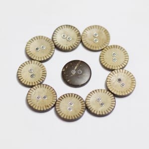 Wooden Circle Shape Button Pattern 13 - Big