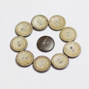 Wooden Circle Shape Button Pattern 13 - Big