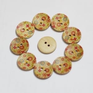 Wooden Circle Shape Button Pattern 14 - Big