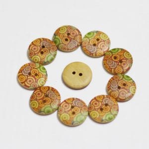 Wooden Circle Shape Button Pattern 15 - Big