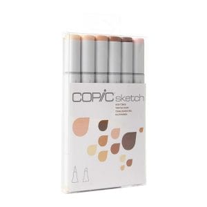 Copic 6pc Sketch Markers Set - Skin Tones / Portrait