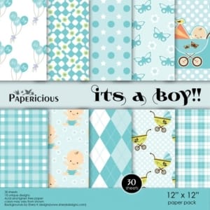 Papericious - Its a Boy (12 by 12 paper)