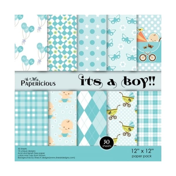 Papericious - Its a Boy (12 by 12 paper)