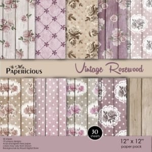 Papericious (Premium Collection) - Vintage Rosewood (12 by 12 paper)