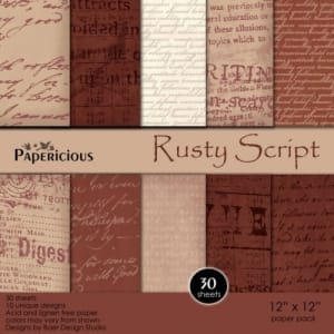 Papericious - Rusty Script (12 by 12 paper)