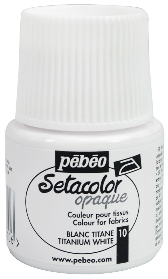 Pebeo Setacolor Opaque Fabric Paint - White 295010 6005 Pebeo Setacolor Opaque Fabric Paint - White