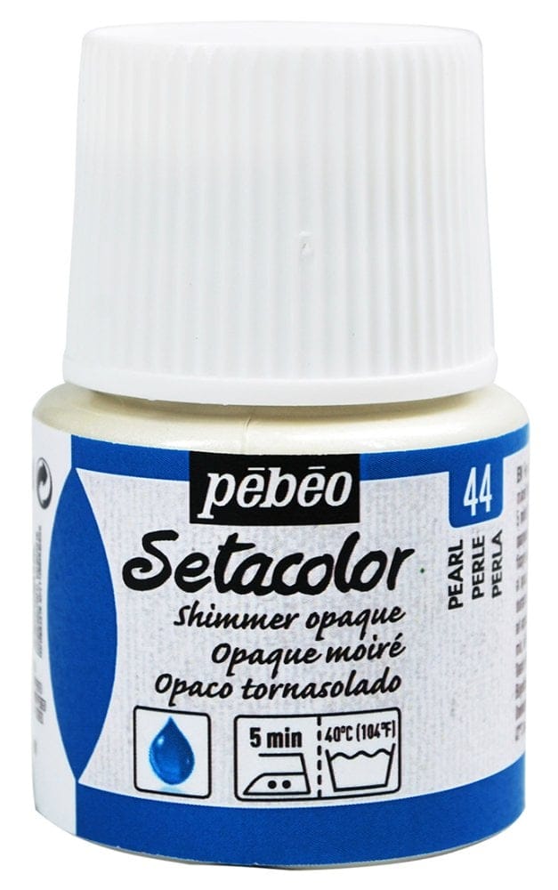 Pebeo Setacolor Shimmer Opaque Fabric Paint 45 ml - Pearl 295044 9203 Pebeo Setacolor Shimmer Opaque Fabric Paint 45 ml - Pearl