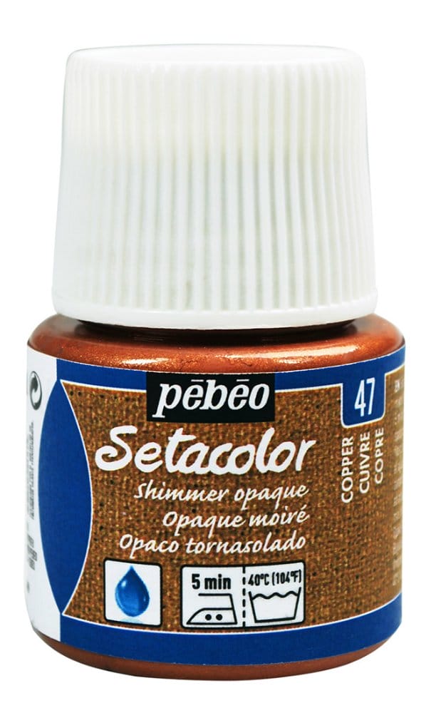 Pebeo Setacolor Shimmer Opaque Fabric Paint 45 ml - Light Copper 295047 9206 Pebeo Setacolor Shimmer Opaque Fabric Paint 45 ml - Light Copper
