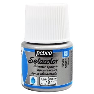 Pebeo Setacolor Shimmer Opaque Fabric Paint 45 ml - Silver
