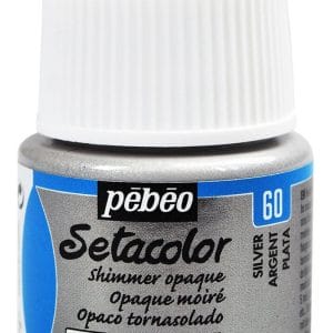Pebeo Setacolor Shimmer Opaque Fabric Paint 45 ml - Silver