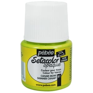 Pebeo Setacolor Shimmer Opaque Fabric Paint 45 ml - Canary
