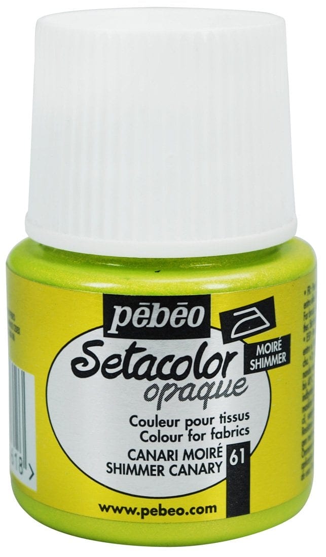 Pebeo Setacolor Shimmer Opaque Fabric Paint 45 ml - Canary 295061 5962 Pebeo Setacolor Shimmer Opaque Fabric Paint 45 ml - Canary